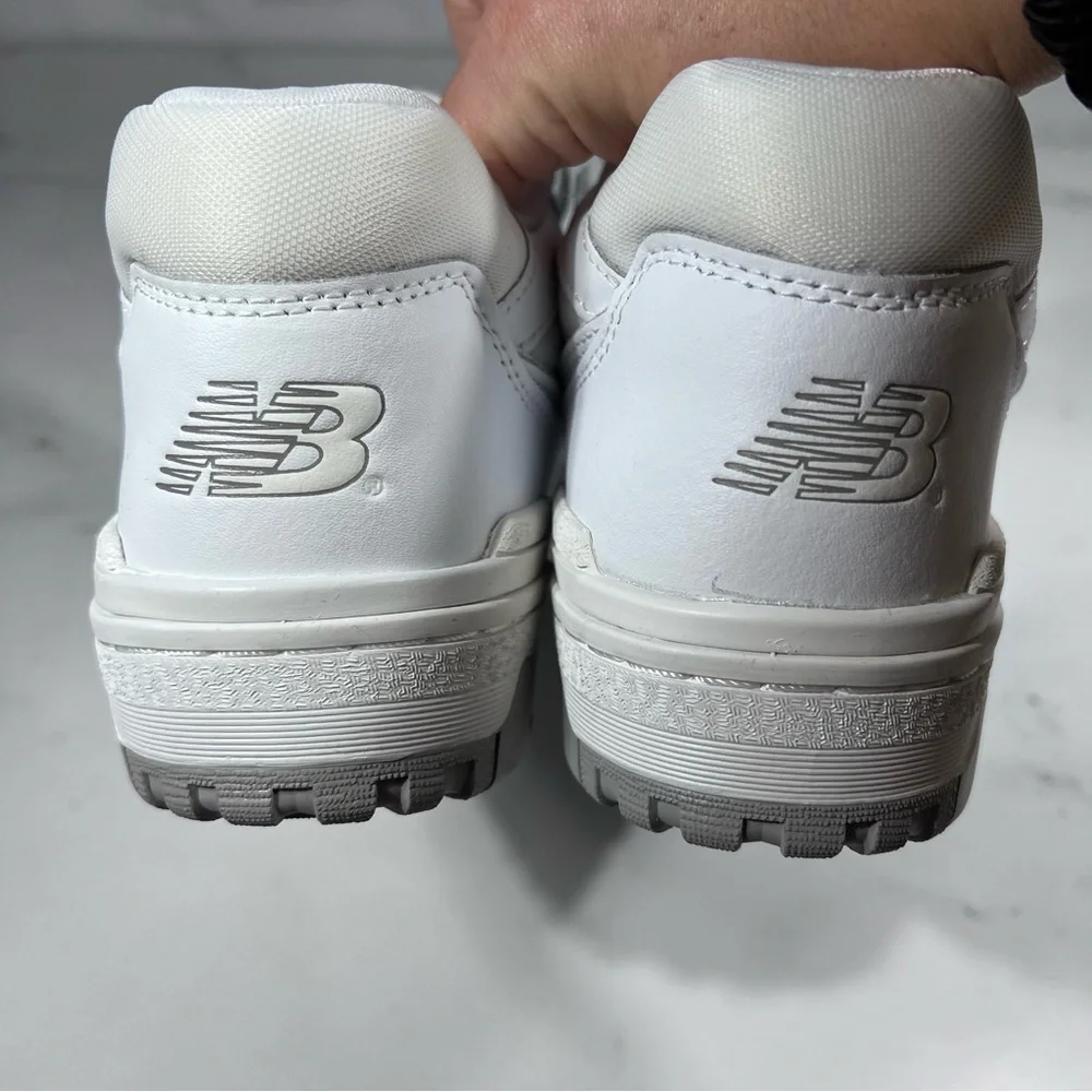 New Balance 550 White Grey Leather Low Sneakers